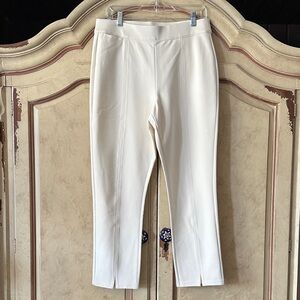 Soft Surroundings Cream Straight-Leg Ponte Pants